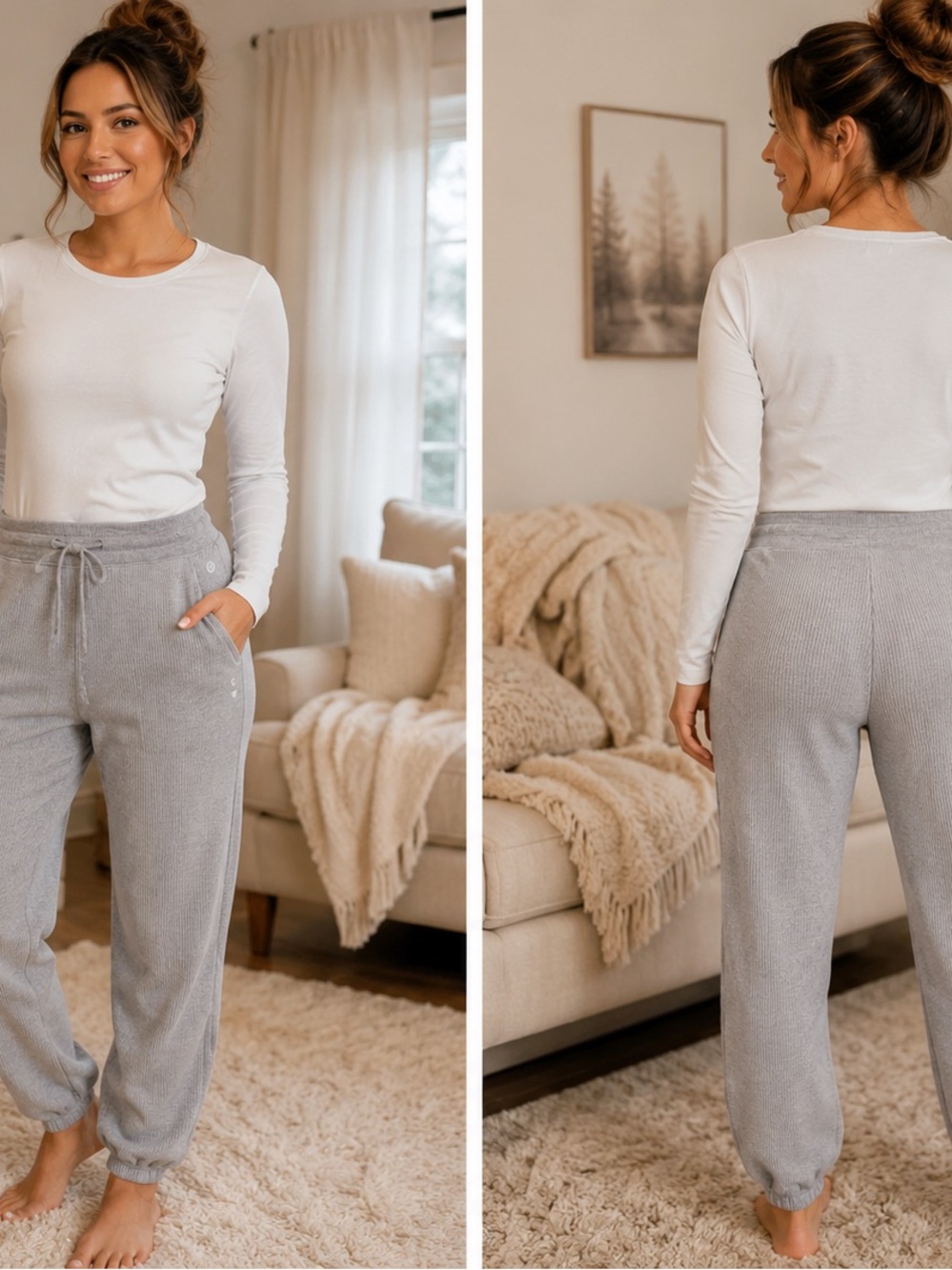 Gilly Hicks Cloud Knit Cozy Gray Joggers